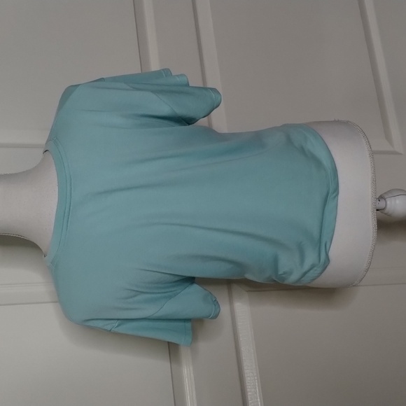 Converse size large girls mint green Chuck Taylor all-star crop tee with tie - Picture 3 of 7